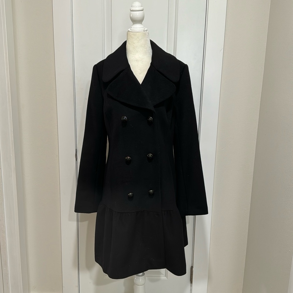 Gal Meets Glam Ruffle Hem Coat, Size S